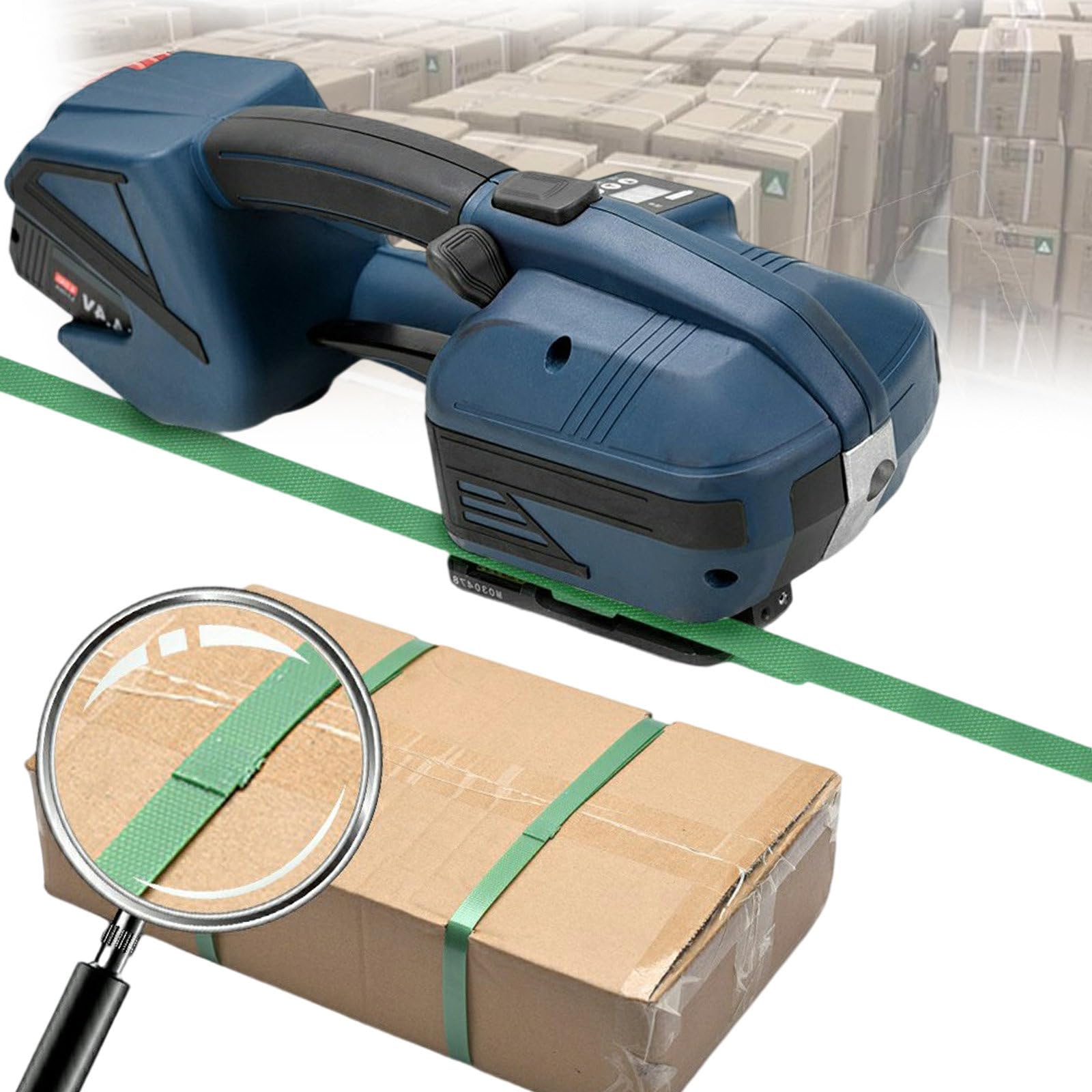 JKJZSALJ 3200N Electric Strapping Machine - Weld/Pack/Cut,4000Mah Battery Powered, For Pp Pet Strap - Automatic Hot Melting Baler, For Packaging Strapping,2*Battery,2*battery