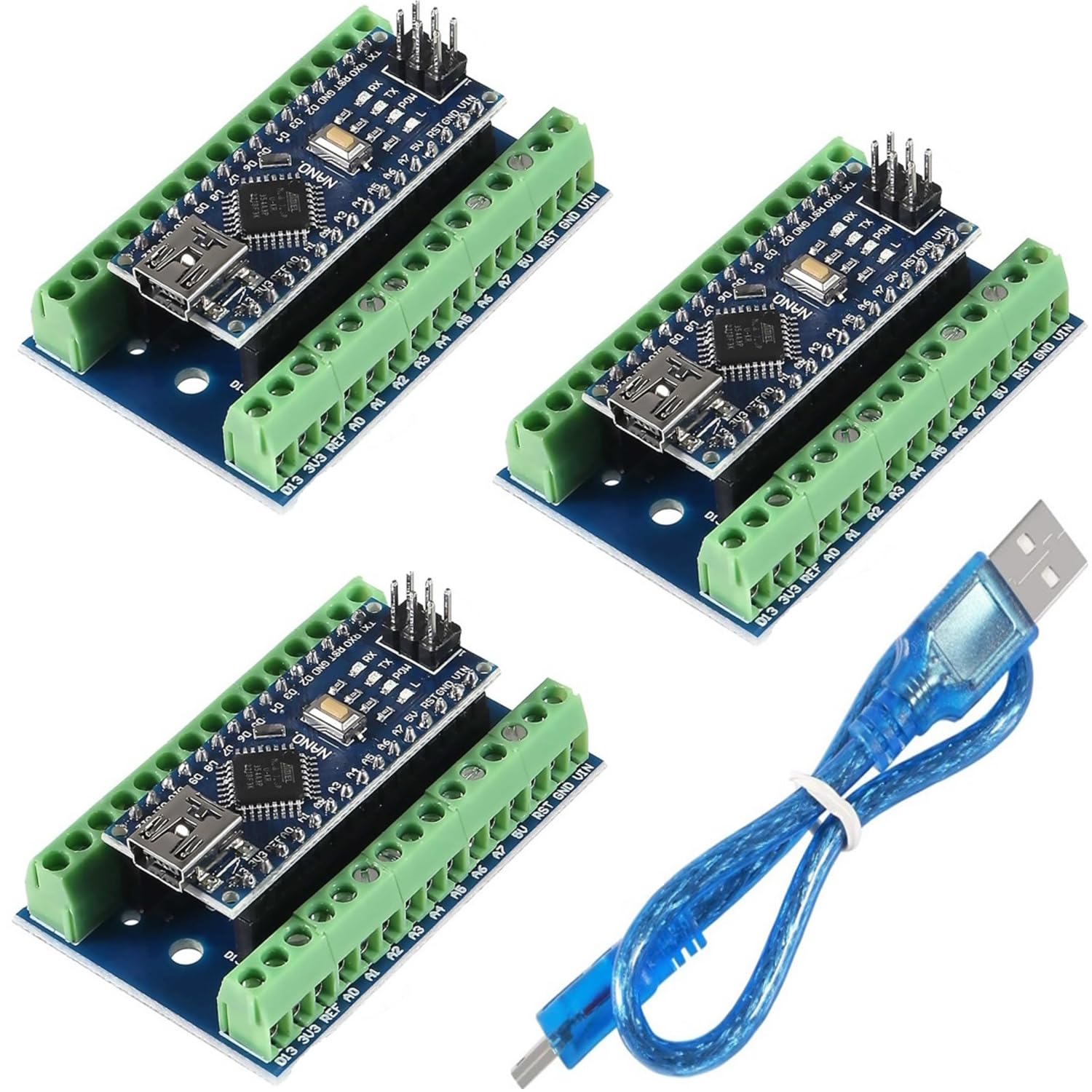 Composant électronique DIY Lot De 2 Modules Nano CH340 USB-C - Carte Développement Compatible Arduino 5V/16MHz Module CH340 USB-C