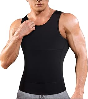 Ursexyly Mens Compression Undershirts Slimming Body Shaper Vest Workout Abdomen Tank Tops