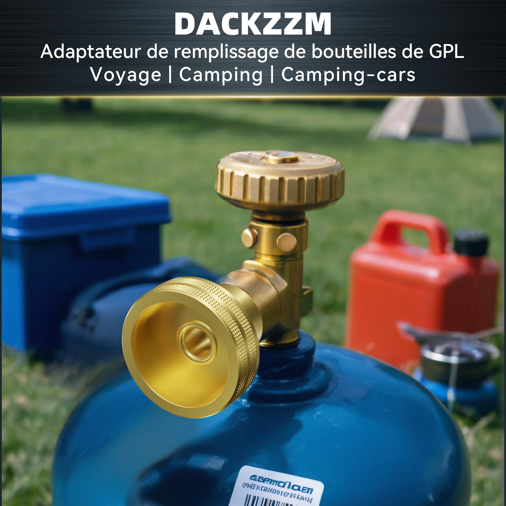 Adaptateur GPL Remplissage Bouteille de Gaz Multipays, Laiton Adaptateur GPL 21,8 mm Type Dish pour France, Italie, Allemagne de l'est, Suède, Balkans et Europe de l'est