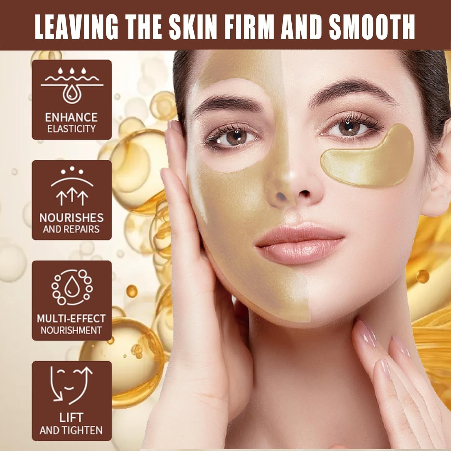 Skin Care Sets & Kits, 24K Gold Anti-Aging Pamper Set for Women, Smoothes, Moisturizes & Cleanses Pores, Includes Cleanser, Serum, Peel-Off Mask & Eye Mask, Perfect Gift for All Skin Types