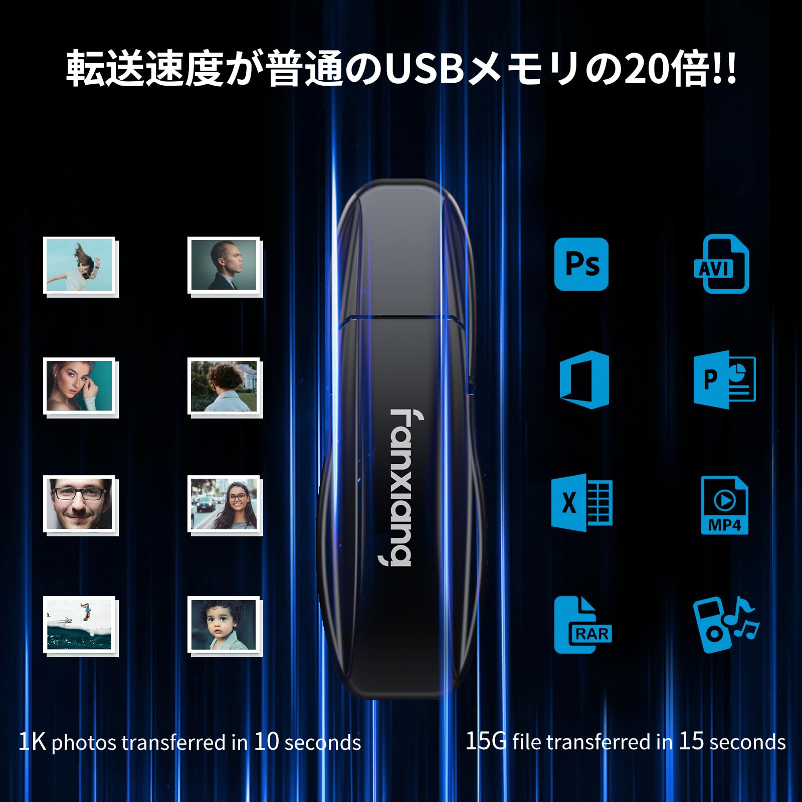 Amazon | fanxiang SSD 外付け 512GB 【業界新登場】 USB-A USB3.2