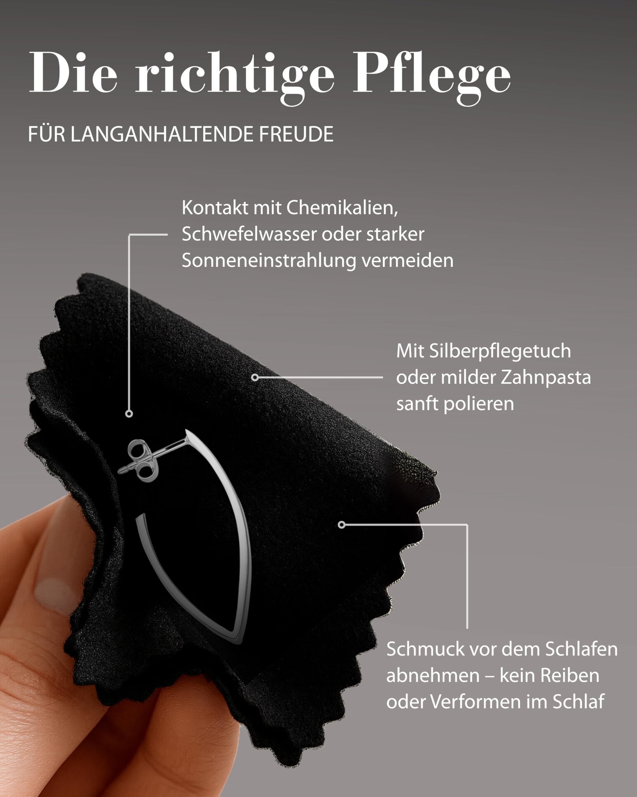 VINANI Klapp-Creolen aus 925 Sterling Silber I Nickelfreie Ohrringe für Damen I Mattierte Oberfläche mit Anlaufschutz I Allergikerfreundlich I Handarbeit in Juweliersqualität I CNX