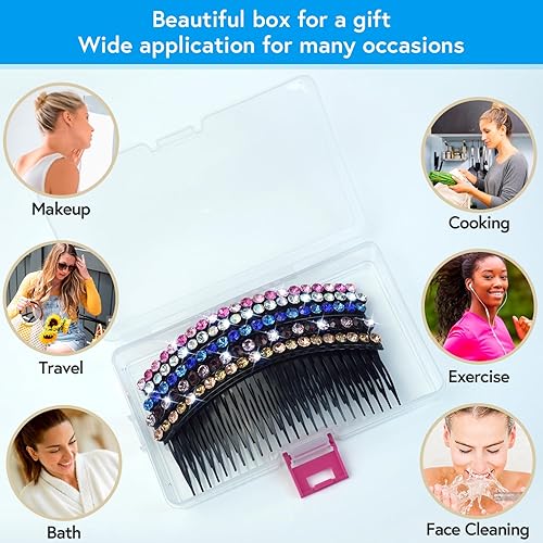 Miniatura 4 de Peines laterales con diamantes de imitación para mujer, peine de flequillo, pinzas para el cabello, accesorios para el cabello, peine decorativo