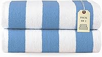 Vista 9 de LANE LINEN Juego de 4 toallas de playa, 100% algodón, rayas cabaña, de gran tamaño (30 x 60 pulgadas), secado rápido y altamente absorbentes