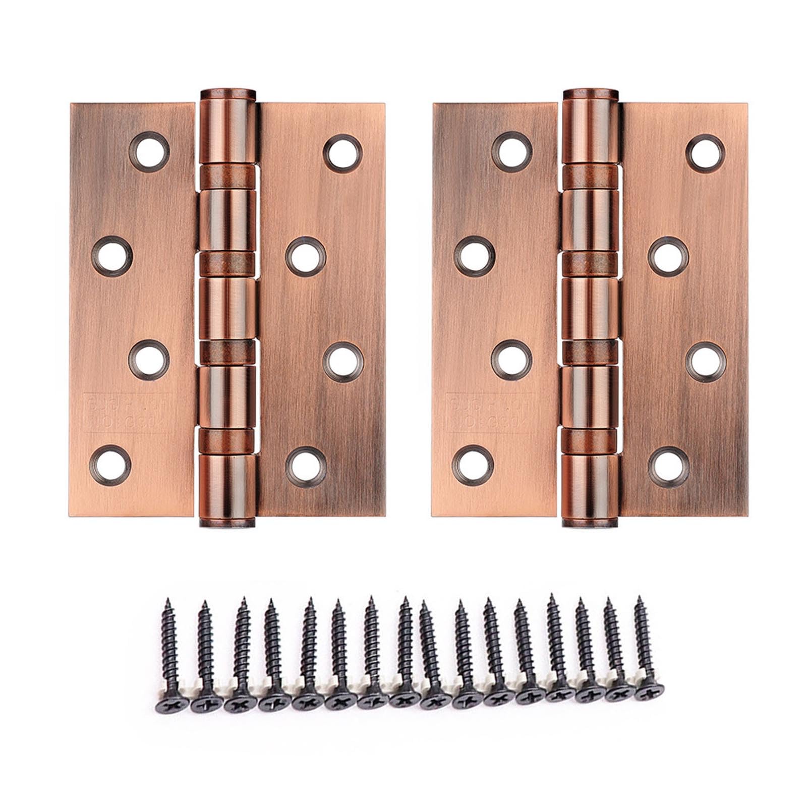 Fexxkg Red Brown Hardware Stainless Steel Hinges Door Connector Drawer 8 Mounting Holes Furniture Bookcase Window Cabinet Home Flat Hinges Surface Mount For Cabinet Doors Heavy Duty For Wooden Box Doors