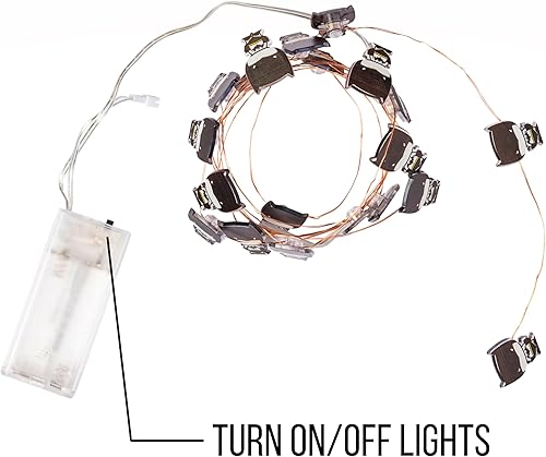 Miniatura 6 de Silver Buffalo DC Comics Batman Chibi - Cadena de luces decorativas de 20 quilates, 7 pies de largo, LED blanco cálido