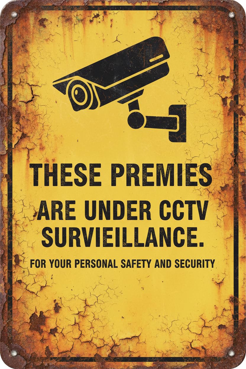 Wall Decor These Premises Are Under Cctv Surveillance. - Security & Property Sign Metal Sign 8 X 12 Inches Clear Signage For S, Fences Vintage Signs Aluminum Plates Printed