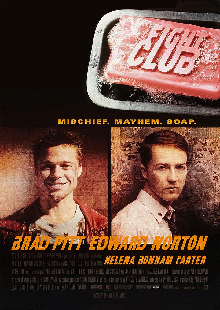 Signs247 Fight Club Brad Pitt Edward Norton Movie Film Cinema A4 Poster Print Picture 280Gsm Satin Photo Paper