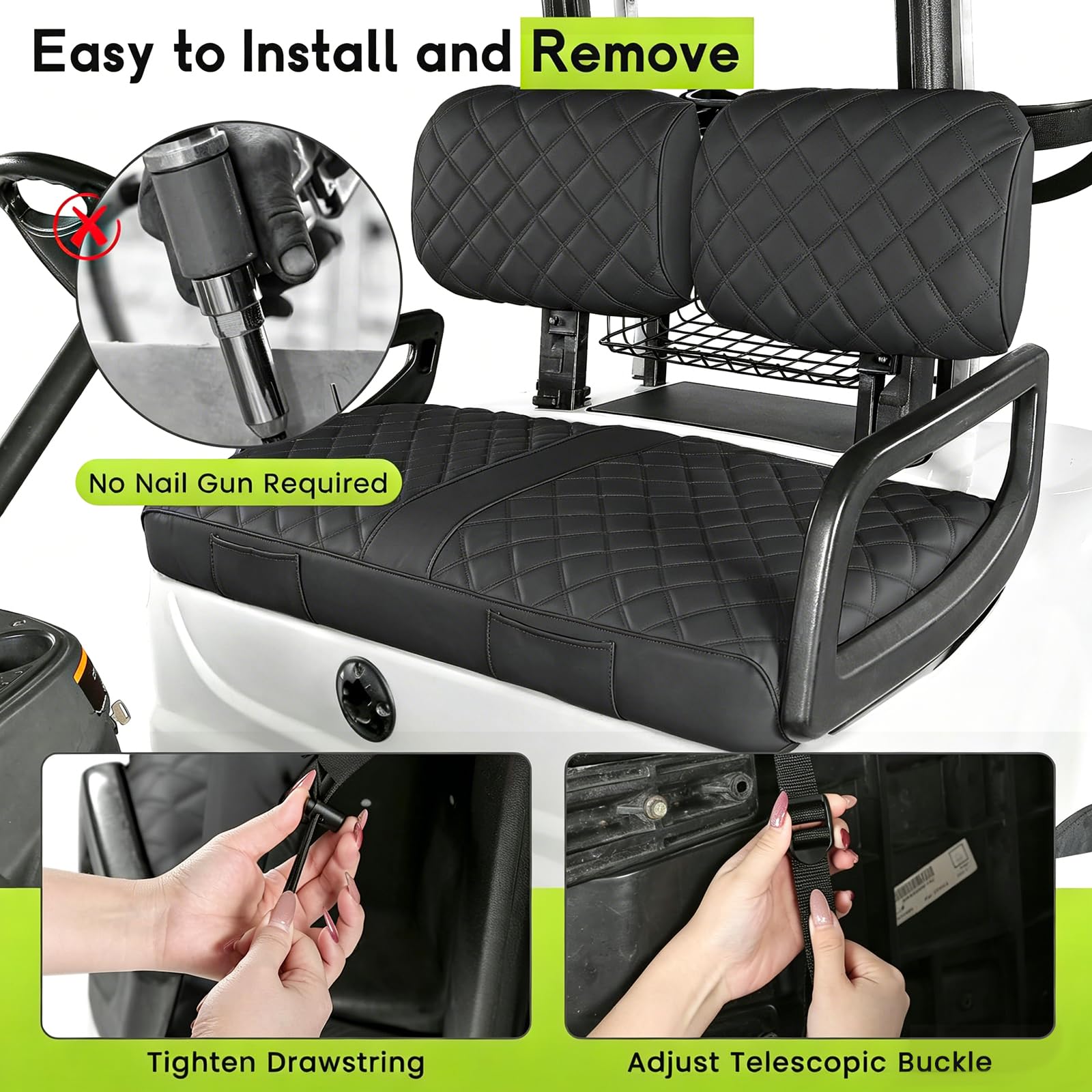 Amazon.com: WEIMELL Vinyl Leather Golf Cart Front Seat Cover for