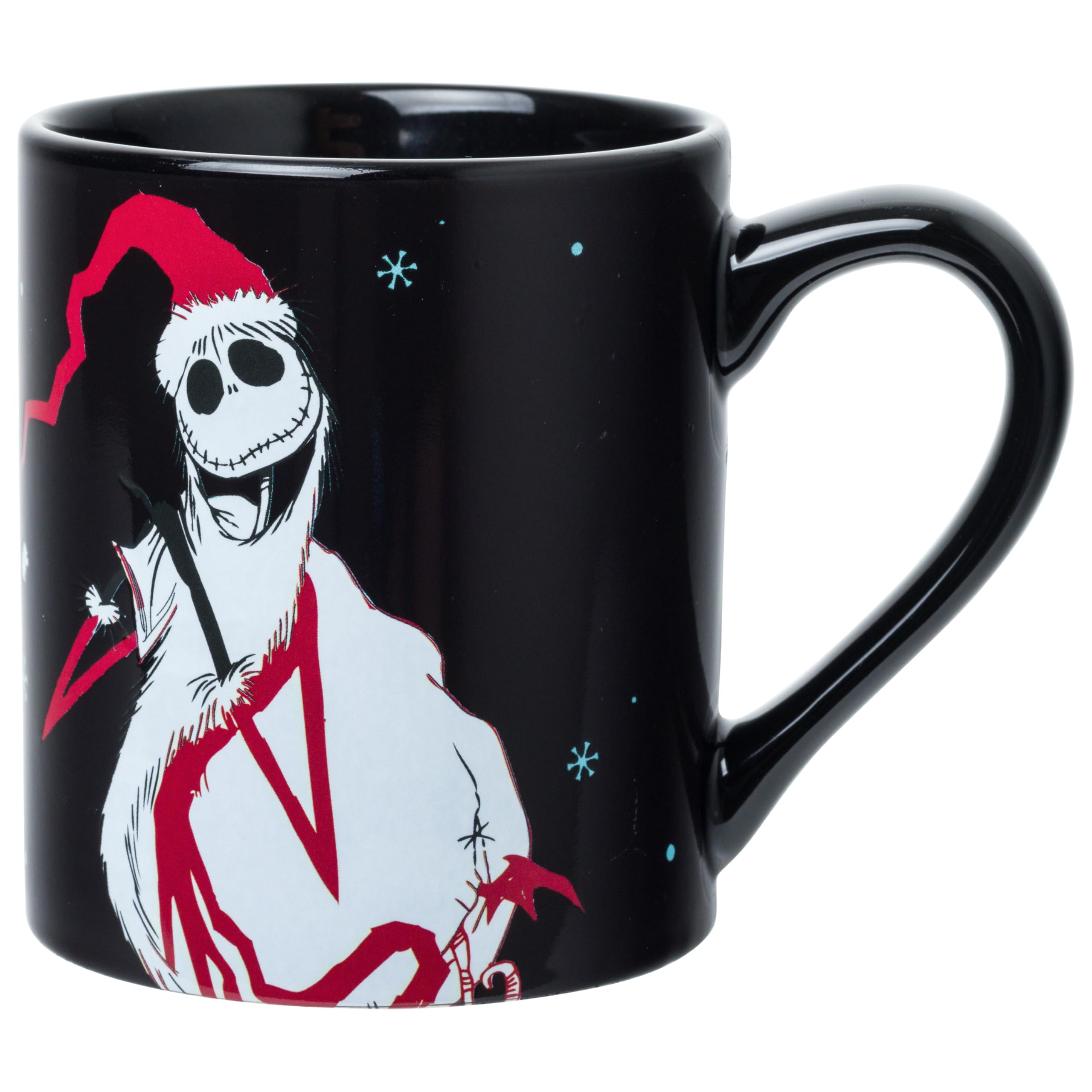 Silver Buffalo Nightmare Before Xmas - Taza de cerámica de 396.9 g con mensaje Ghostly Greetings Scary and Bright Heat Reveal