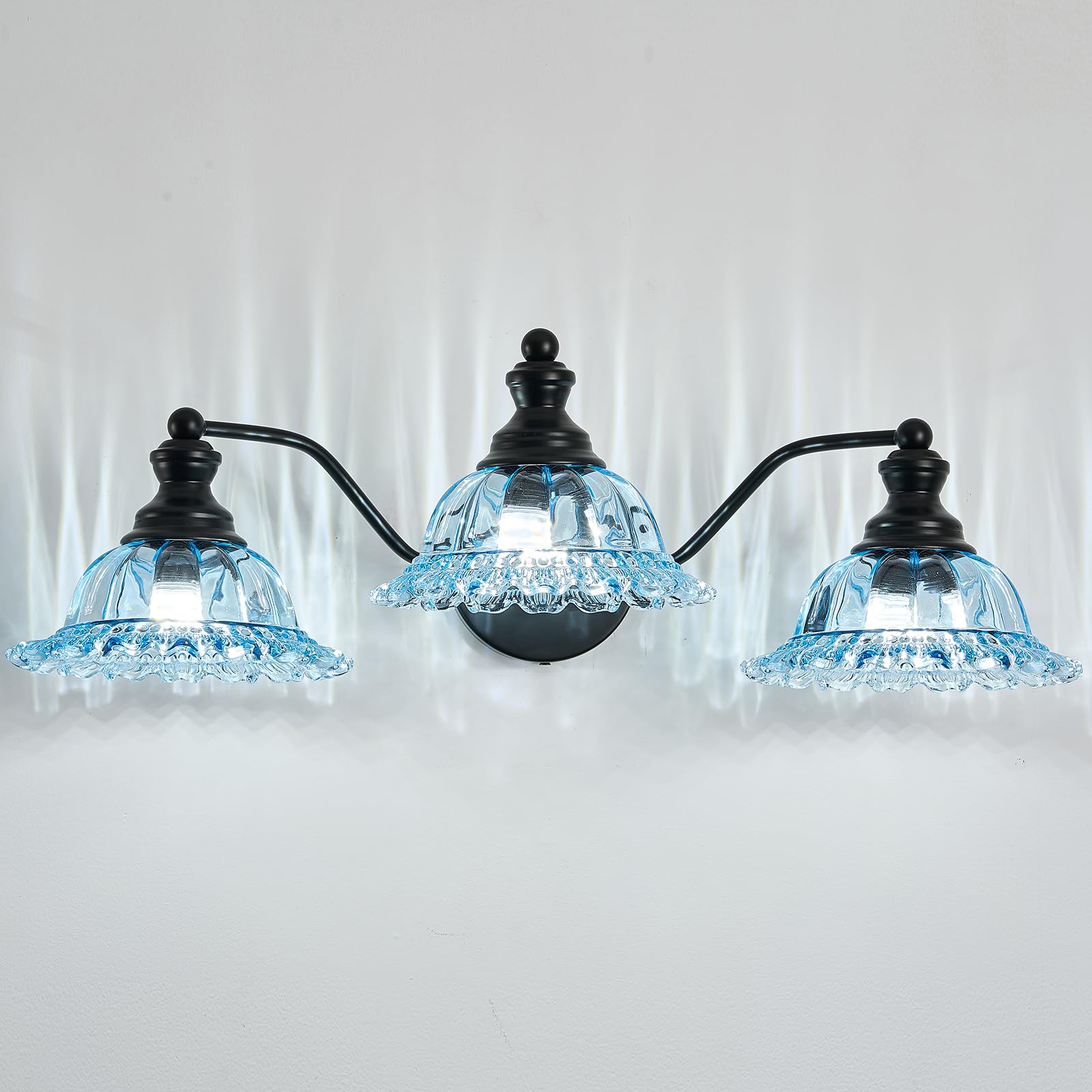 Blue and Black 3 Light Vanity Light