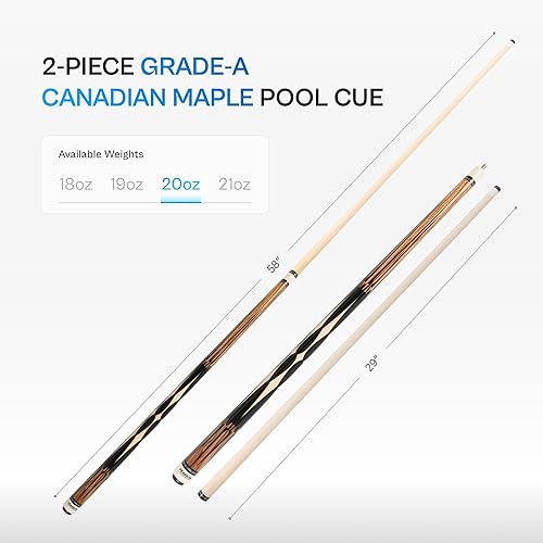 Miniatura 5 de Pearson Cues Players Series - Taco de billar con envoltura de lino irlandés, 2 piezas, 58 pulgadas