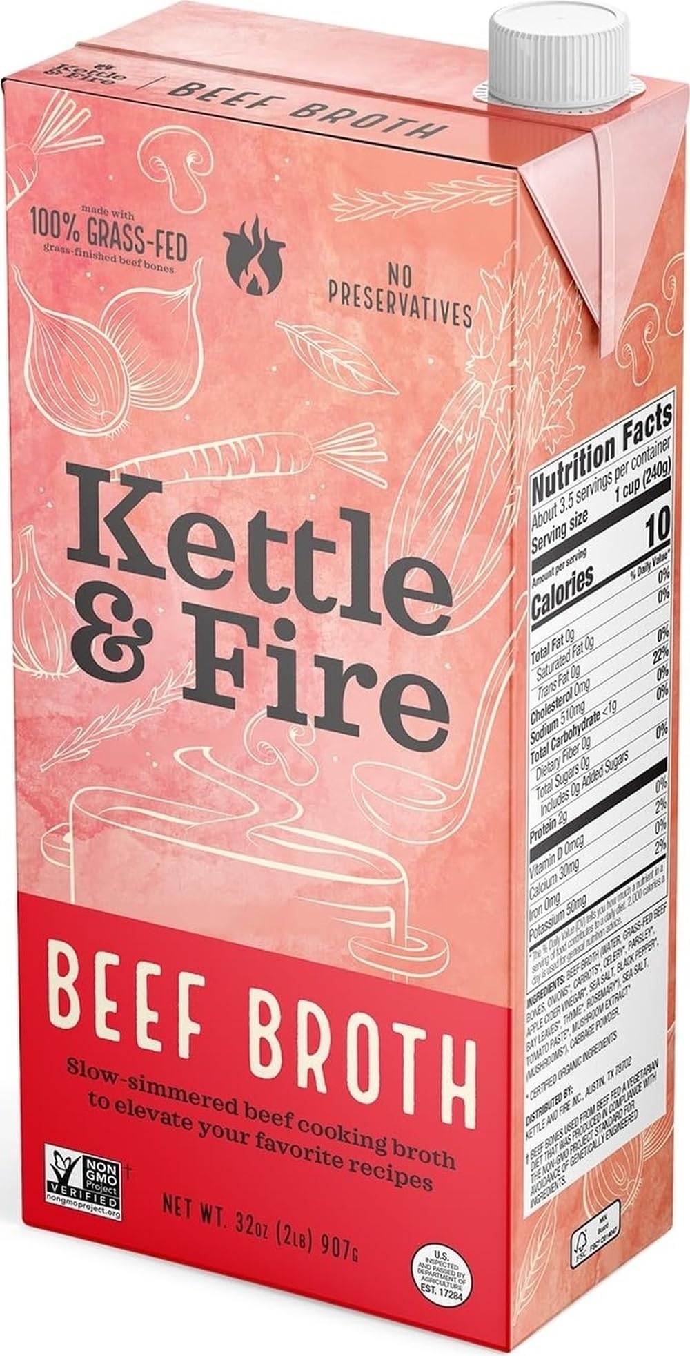 Kettle And Fire Broth Beef Cooking 32 OZ