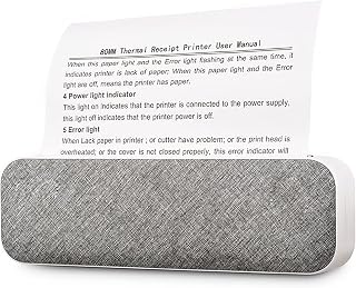 A4 Thermal Portable Printer, Wireless Inkless Bluetooth Mobile Travel Printer, Compatible with Android and iOS, Prints Documents,Tattoo Paper, Photos (Grey)