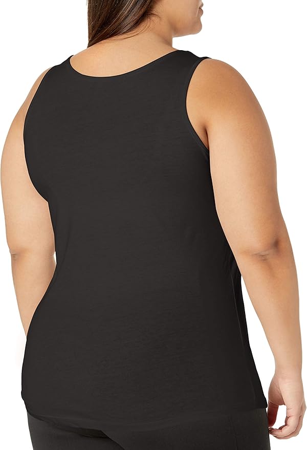 JUST MY SIZE Women's Size Cotton Jersey Shirttail Tank 58% Cotton, 39% Modal, 3% Spandex
