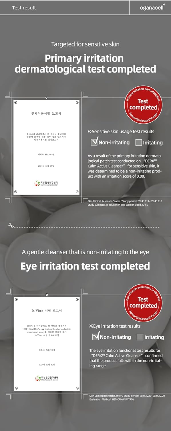 DERX Facial Cleanser for Sensitive & Oily Skin – Calm Cleansing Foam with Plant Tannin, Redness Relief & Oil Control, Oxygen Bubble Technology, Korea Skincare (120ml/4.05 fl.oz.) - Image 8