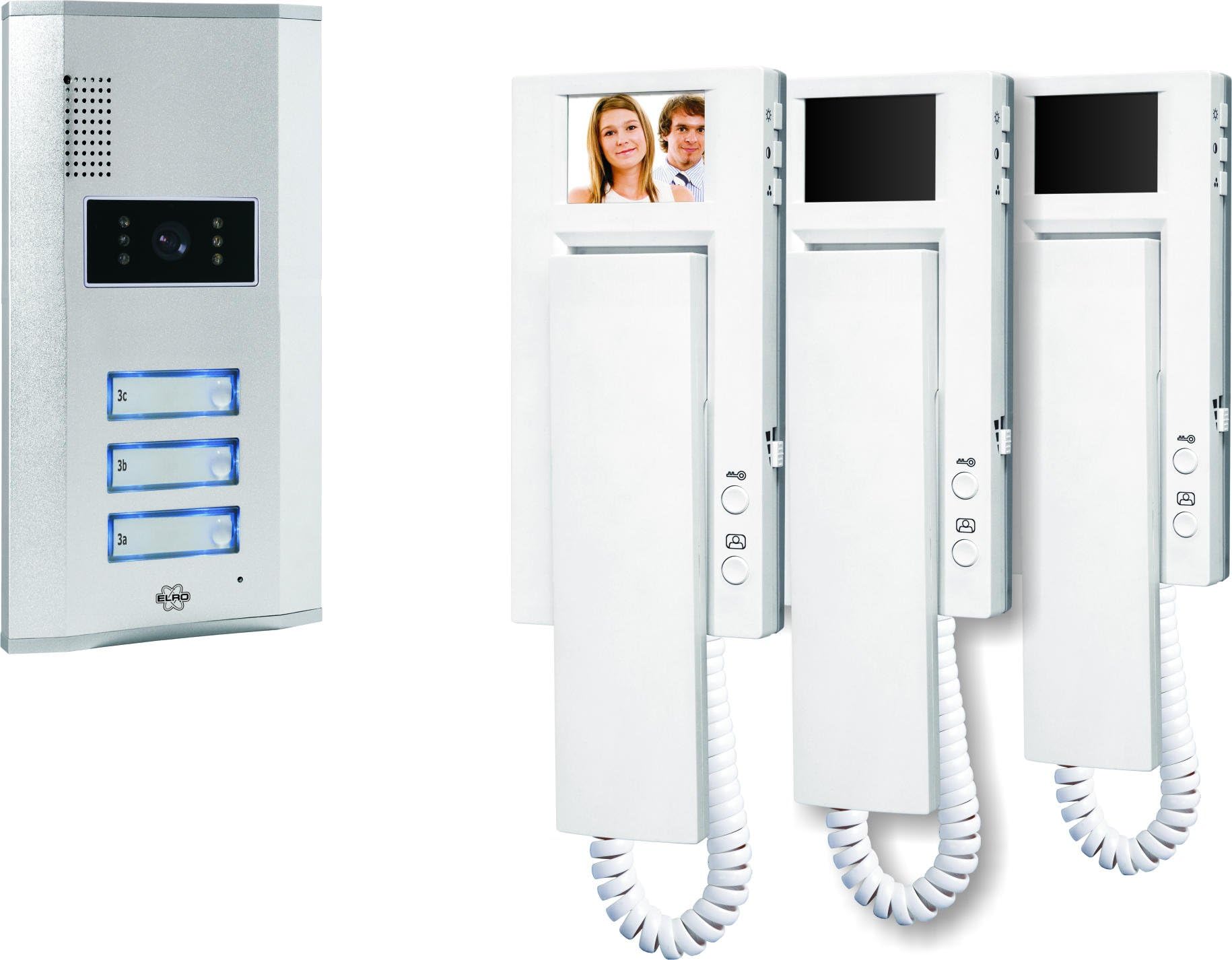 ELRO VD63 3 Apartment Video Door Intercom with 3 Indoor Units