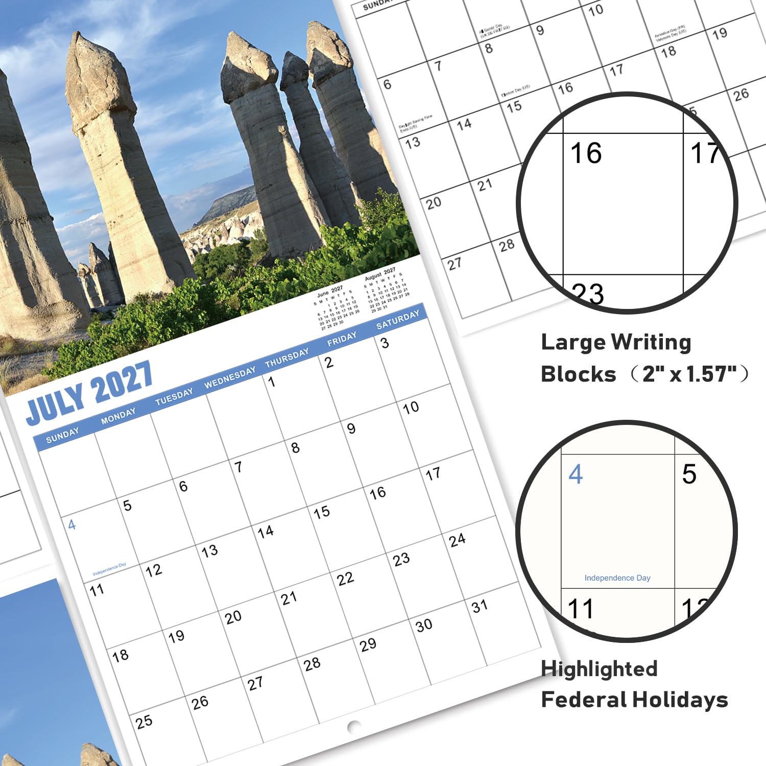 Gag Gifts - Lustiger Wandkalender 2025, Kalender 2025 mit dickem Papier, Januar 2025 - Dez. 2025, 61 x 30,5 cm (offen), am besten für weiße Elefanten-Gag-Geschenke - Nature's Di*ks