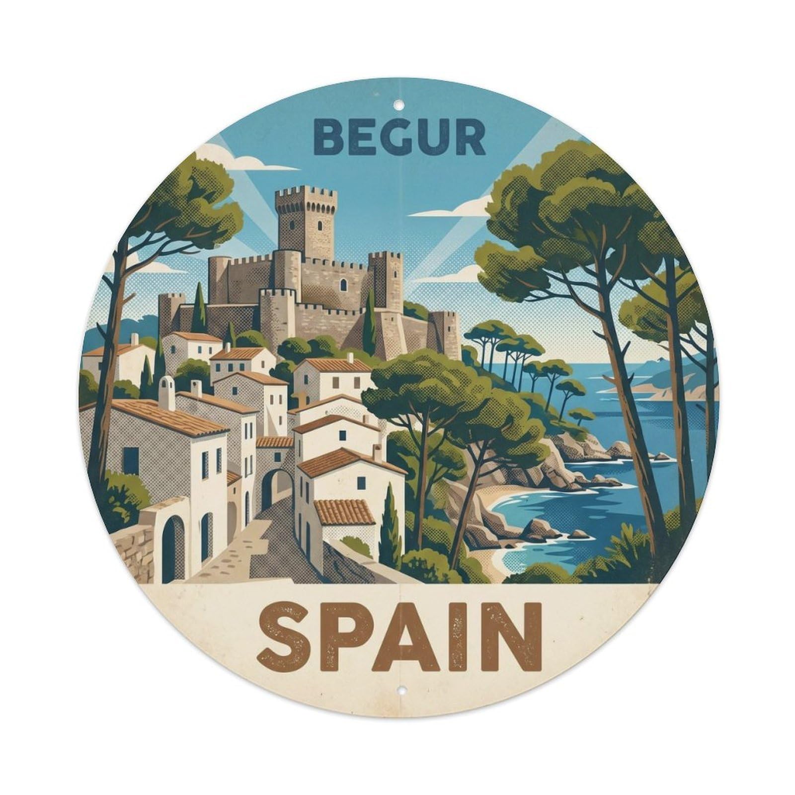 Costa Brava Begur Spain Travel Destination Metal Tin Sign