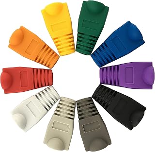 MINGZE RJ45 CAT5 CAT5E CAT6 Ethernet Network Cable Strain Relief Boots Cable Connector Plug Cover - 100 Pieces Mixed Color