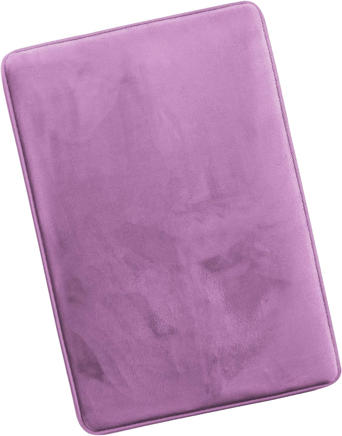 Clara Clark Bathroom Rugs, Ultra Soft Plush Bath Mat for Bathroom, Non-Slip, Velvet Memory Foam Bath Rugs, 20 x 32, Solid Lavender Dream