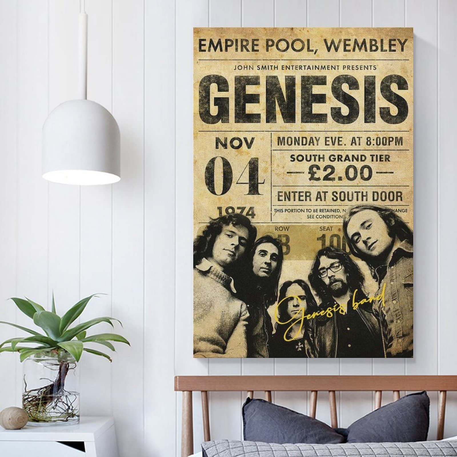 WQBYDS Poster da parete su tela 40 * 60cm Senza Cornice Genesis Band Canvas Wall Art Soggiorno Poster Camera da letto Decor Painting