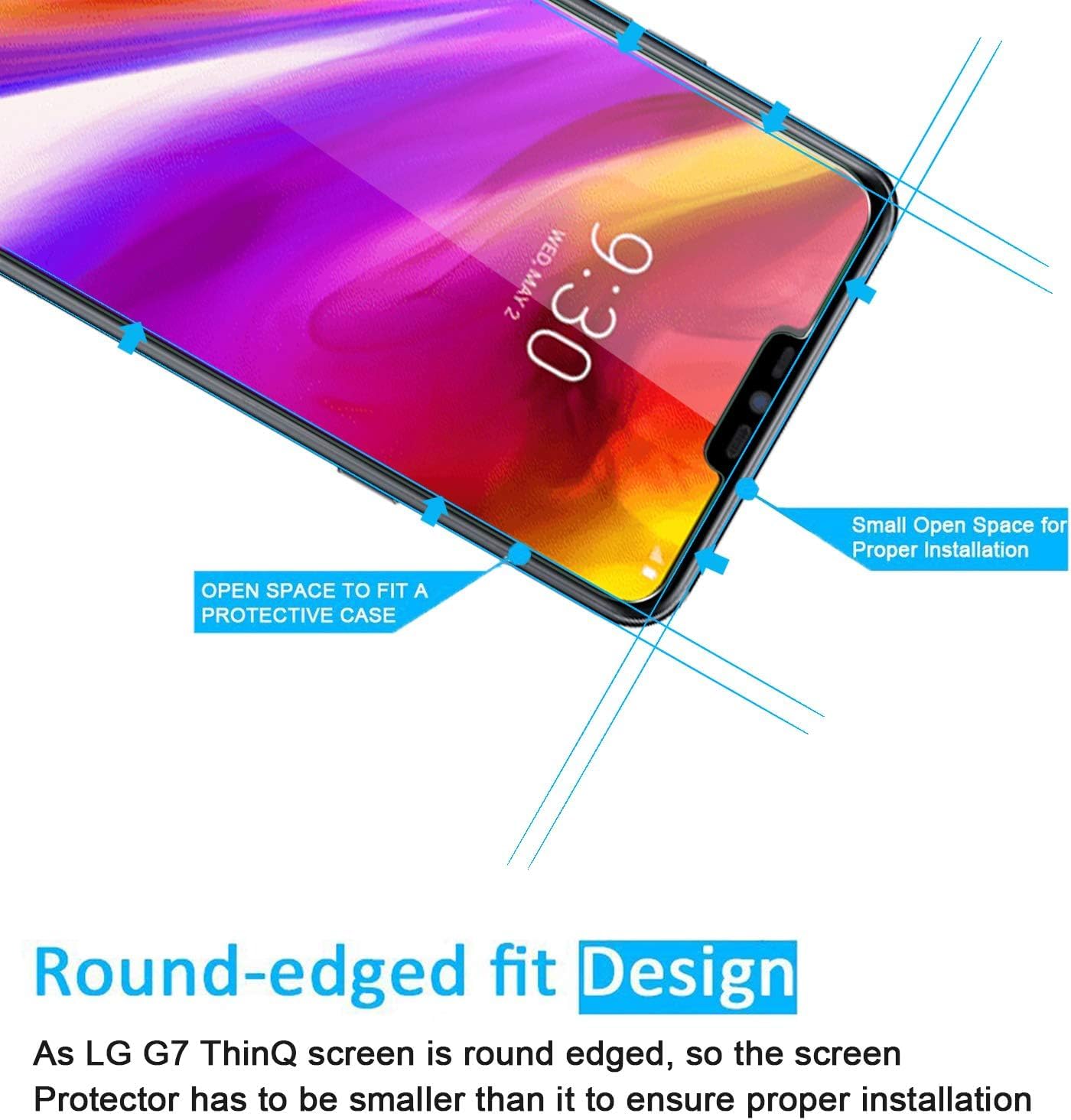 Gorilla Tech® Twin Pack Vetro Temperato Per LG G7 Thinq / G7+ / G7 One / G7 Fit - Proteggischermo 9H Spessore 0,3mm - Cristallino