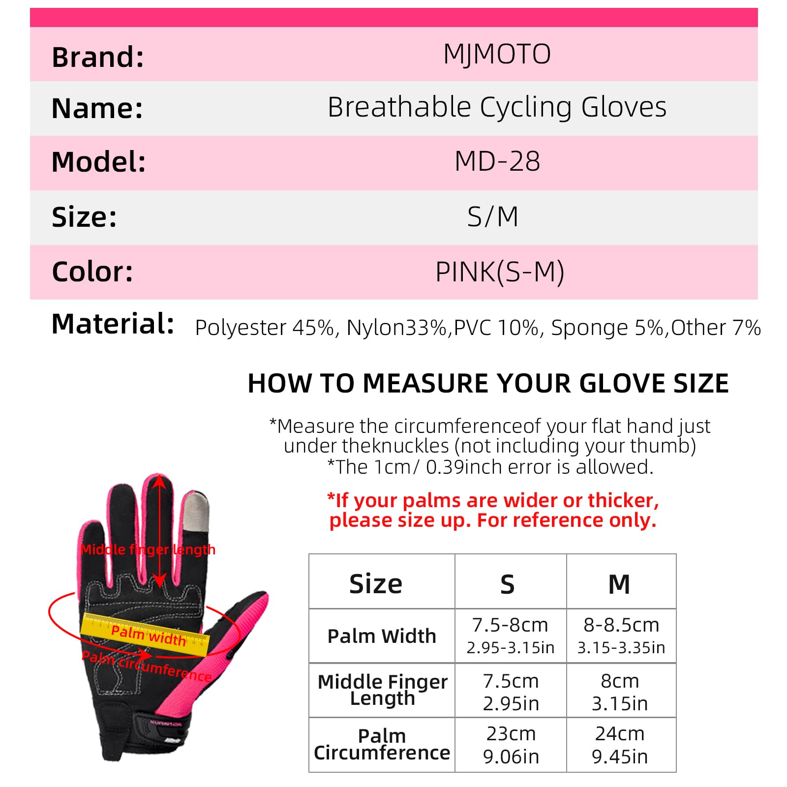 Gants de Moto en Maille Respirante, Écran Tactile, Protection Antidérapante, pour Femmes, Motocross, BMX, VTT, Course sur Route