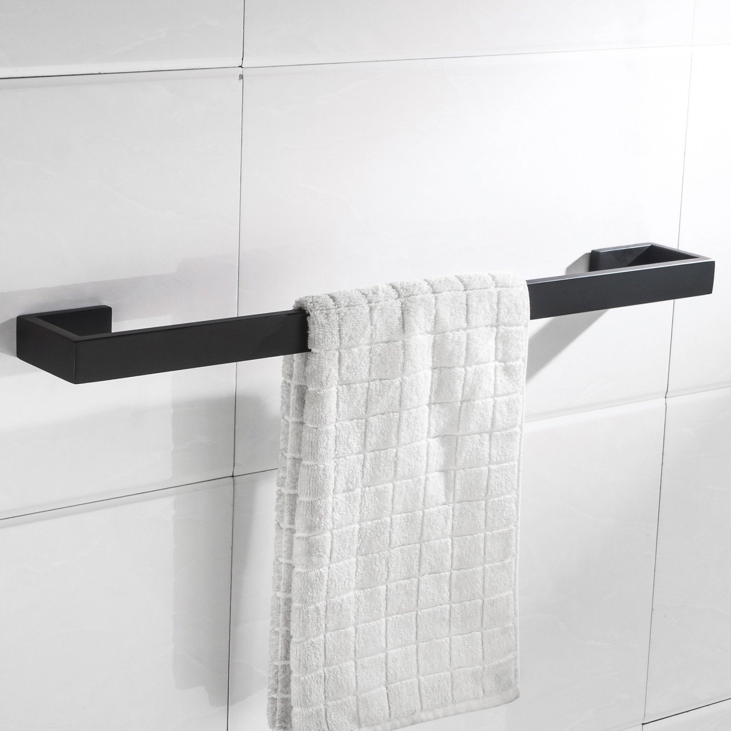 Celbon: Portasciugamani Da Bagno Autoadesivo, Nero, 35 Cm, Senza Forare! Acciaio Inox. - Foto 6