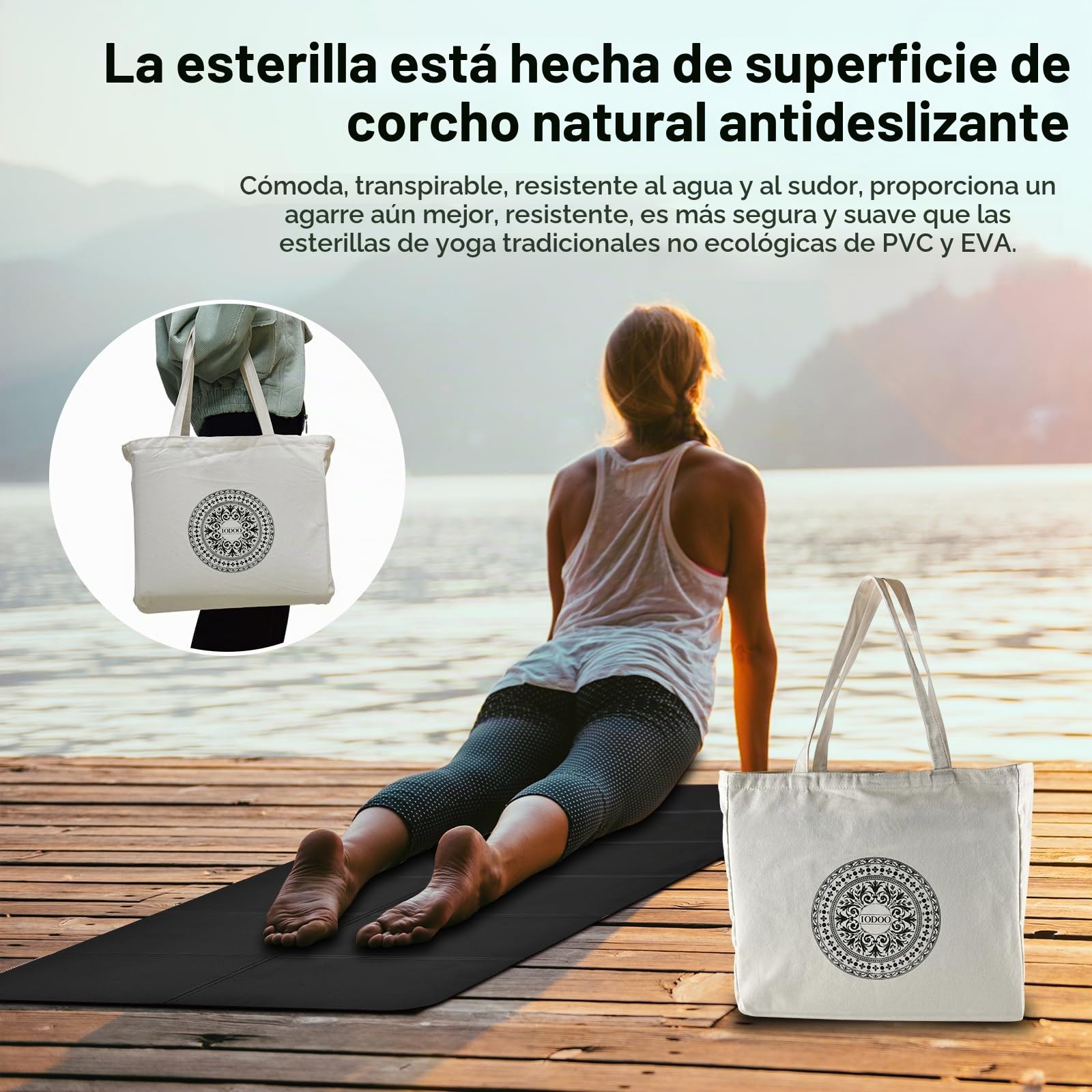 Esterilla Yoga Plegable, 183 x 81cm Esterilla Yoga Antideslizante, Para Viajes, con Bolsa de Transporte de Lona, ​​TPE Yoga Mat, Ideal para Deportes, Ftness y Pilates