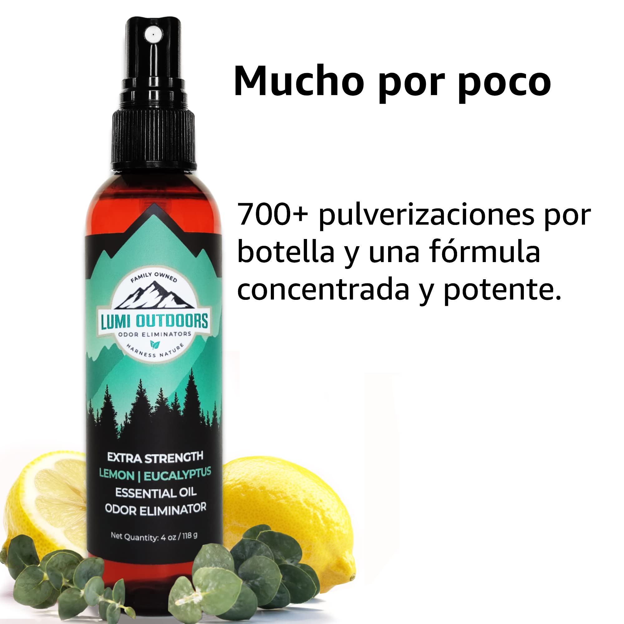 Desodorante de Pies y Zapatos en Aerosol - Eliminador de Olores - Fuerza Extra - Eucalyptus Lemongrass - Lumi Outdoors