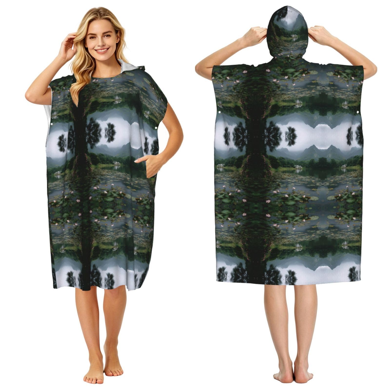 Serviette de bain légère style poncho microfibre haut de gamme