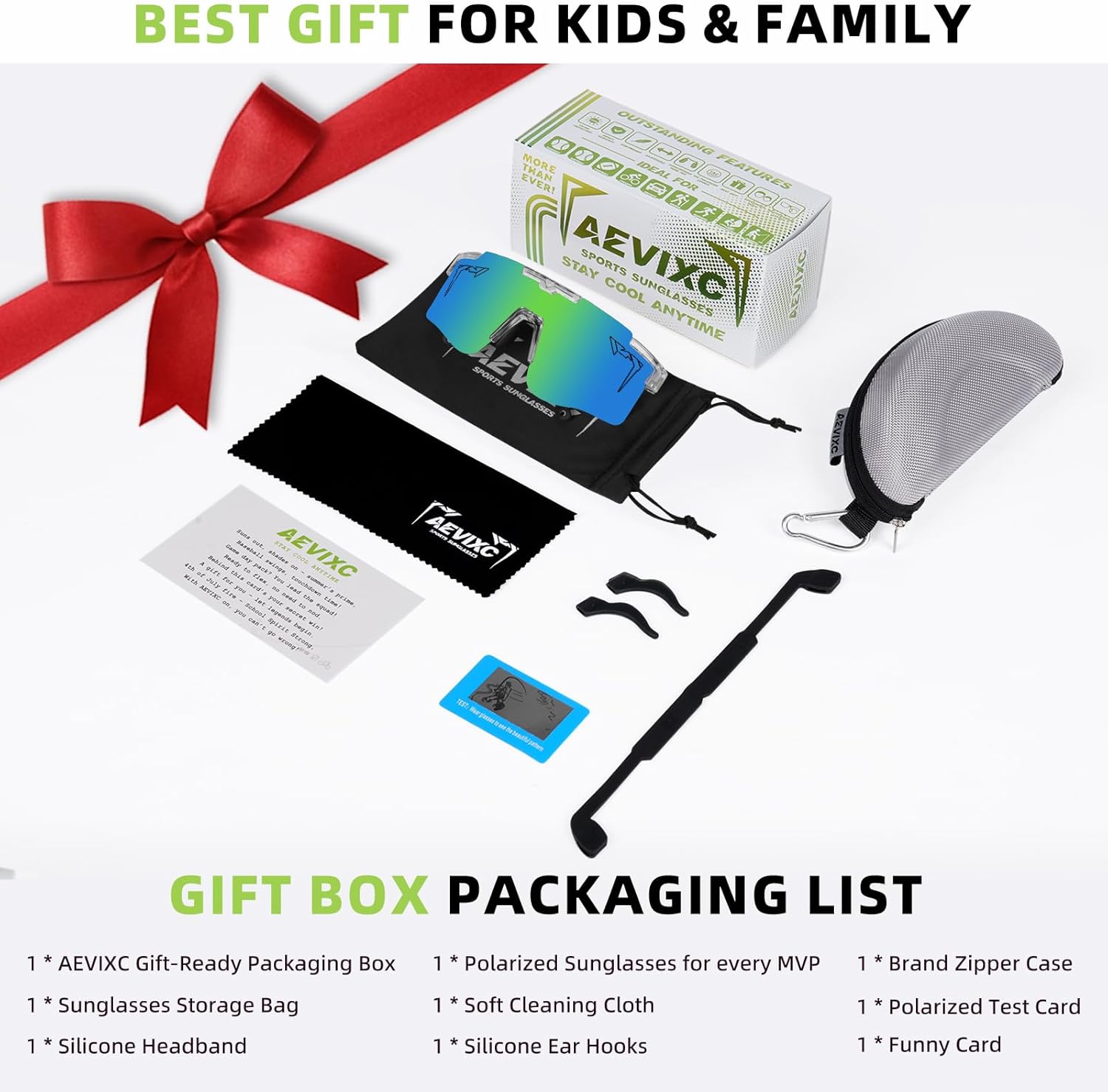 2-Sizes Kids Youth Baseball Sunglasses Men Women Vipers Sunglasses Softball Boys Girl True Polarization &UV Protection