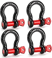 Bekith 4-Pack 5/8" D-Ring Shackles 3.25 Ton Capacity 3/4" Pin Heavy Duty for Off-Road Towing Winch Recovery