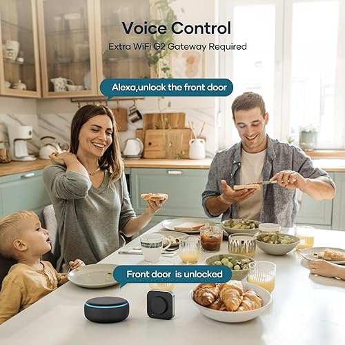 Miniatura 7 de Juego de cerradura de puerta inteligente con asa juego de cerradura de puerta delantera SMONET sin llave, teclado de huellas dactilares, Bluetooth