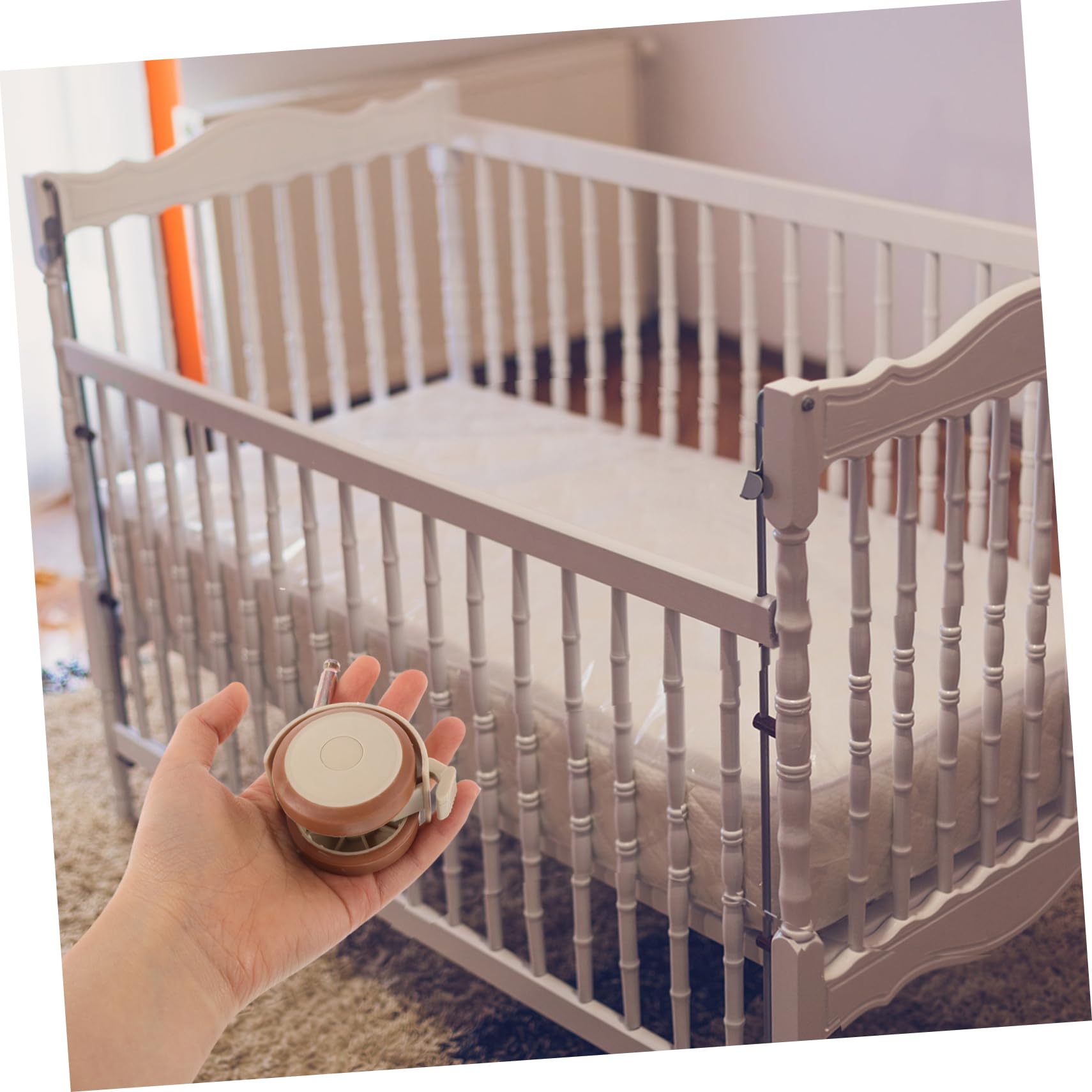 Roulettes Pivotantes en Caoutchouc Frein pour Lit Barreau Bébé, Roulettes Silencieuses à Roue Double, Adaptées pour Meubles et Chariots Beige