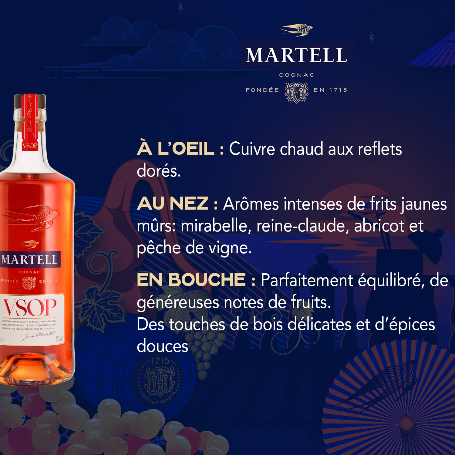 MARTELL VSOP sans étui Cognac - 40%, 70cl