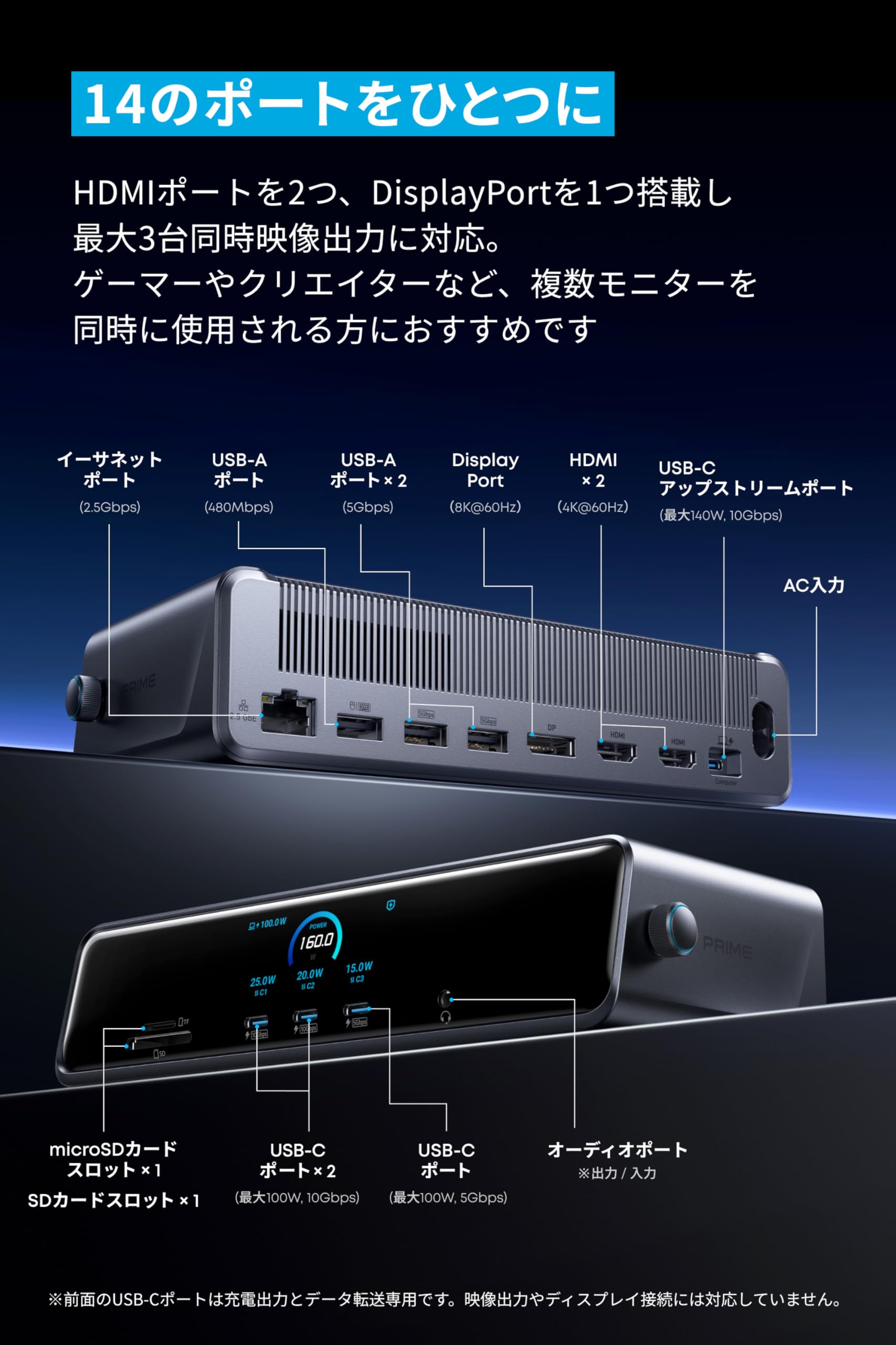 Amazon.co.jp: Anker Prime ドッキングステーション (14-in-1, Triple