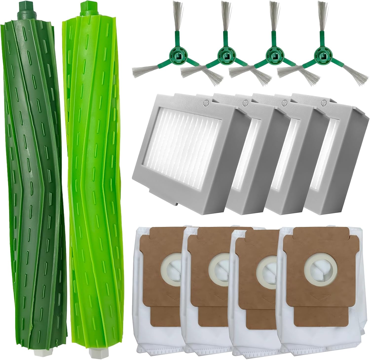 (14 Pack) Max 705 Vac Replacement Parts Compatible with iRobot Max 705 Vac Robot Vacuum, 2 Roller Brushes, 4 Side Brushes, 4 HEPA Filters, 4 Dust Bags, Accessories Kit