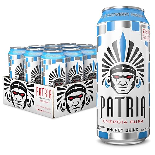 Miniatura 9 de Patria Energy Drink - Sin azúcar, paquete de 12, sabor a manzana verde, latas de 16 onzas - Sabor 100% natural, 200 mg de cafeína