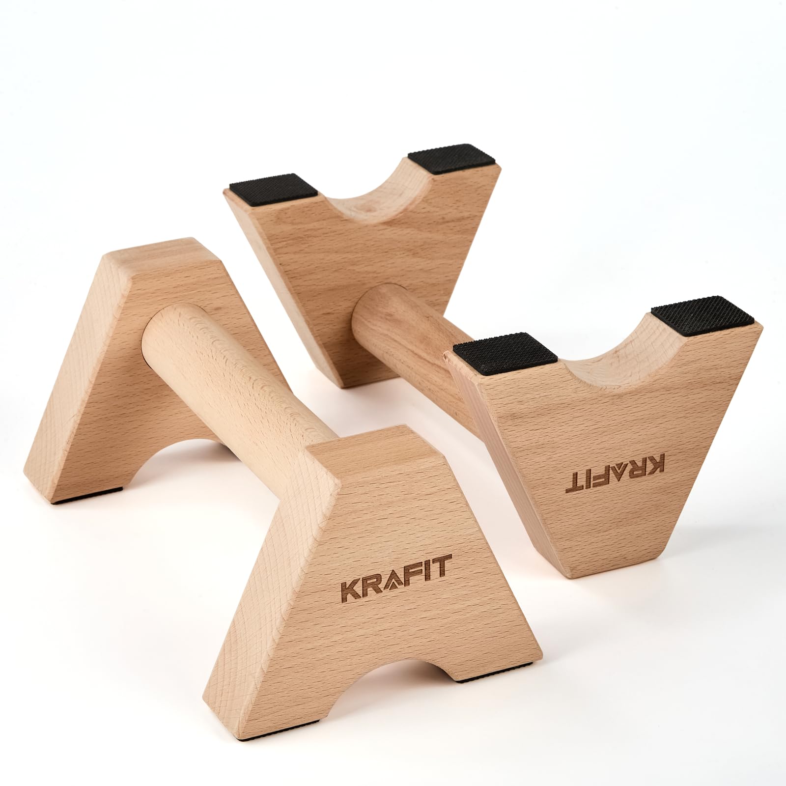 Maniglie per flessioni – 2 x barre in legno antiscivolo e per le articolazioni – Attrezzatura Calisthenics per allenamento domestico e outdoor – Ideale per poggiapolsi e flessioni