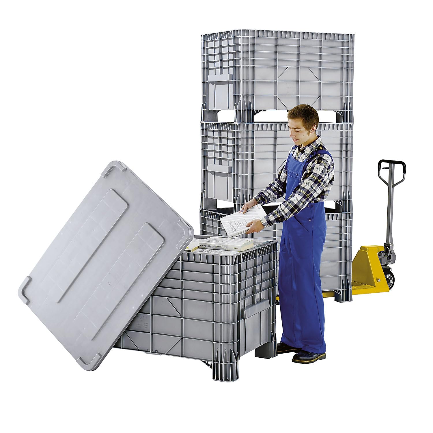 kaiserkraft | Großbehälter aus Polyethylen | Inhalt 550 l, 4 Füße und 4 Rollen, ab 1 Stk