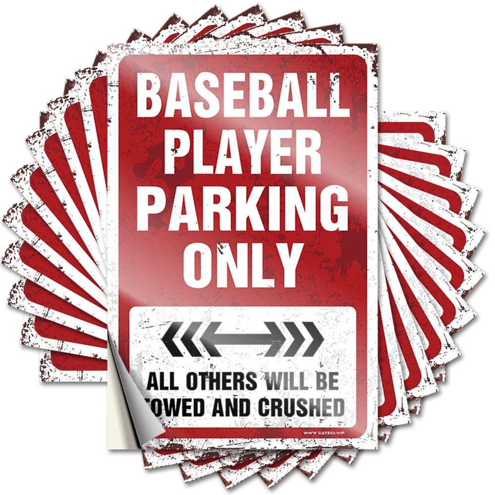 Sticker Helmet High Baseball Player Parking Only for Long - Coffee Decorations for Kitchen Easy Peel Removable(12X18CM)