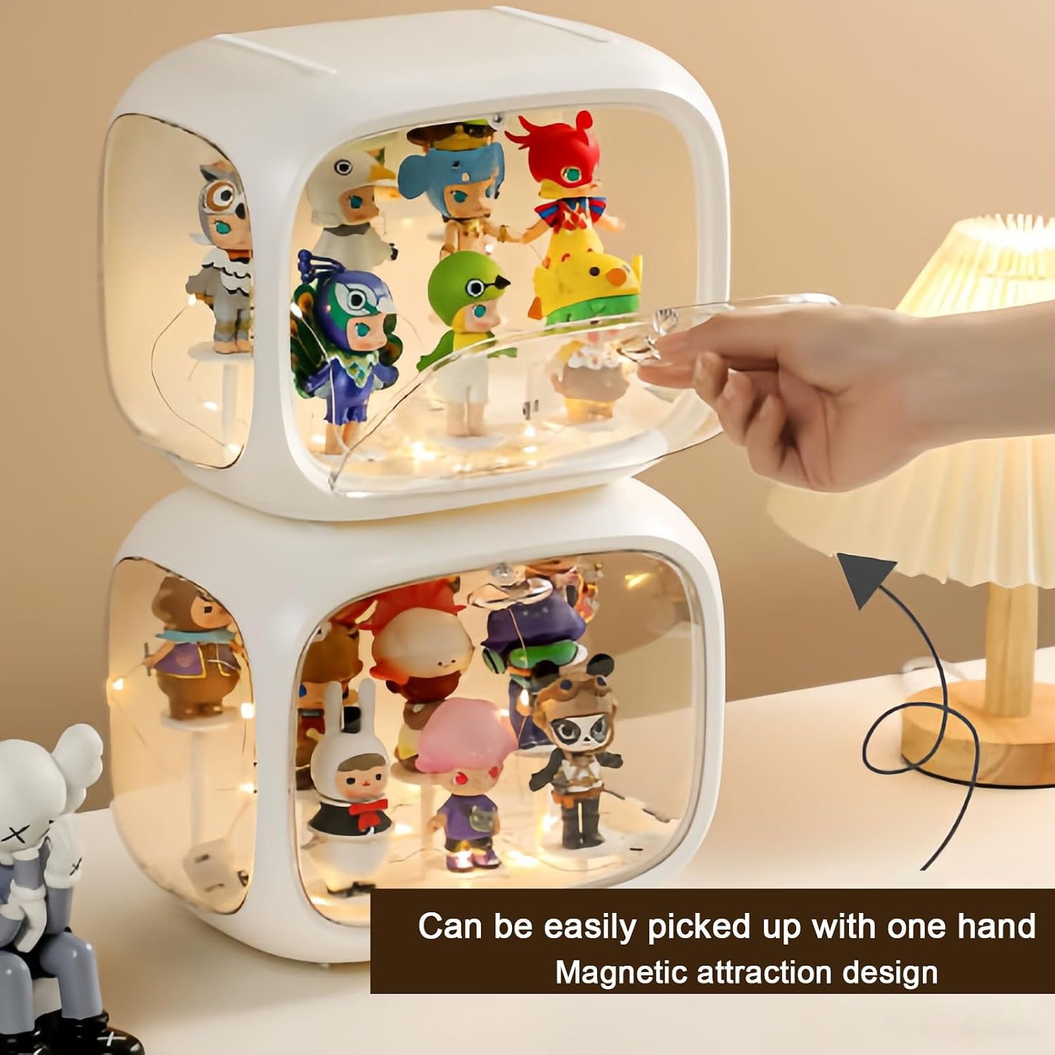 Blind Box Wall-Mounted Display Cabinet (White lamped Strip)