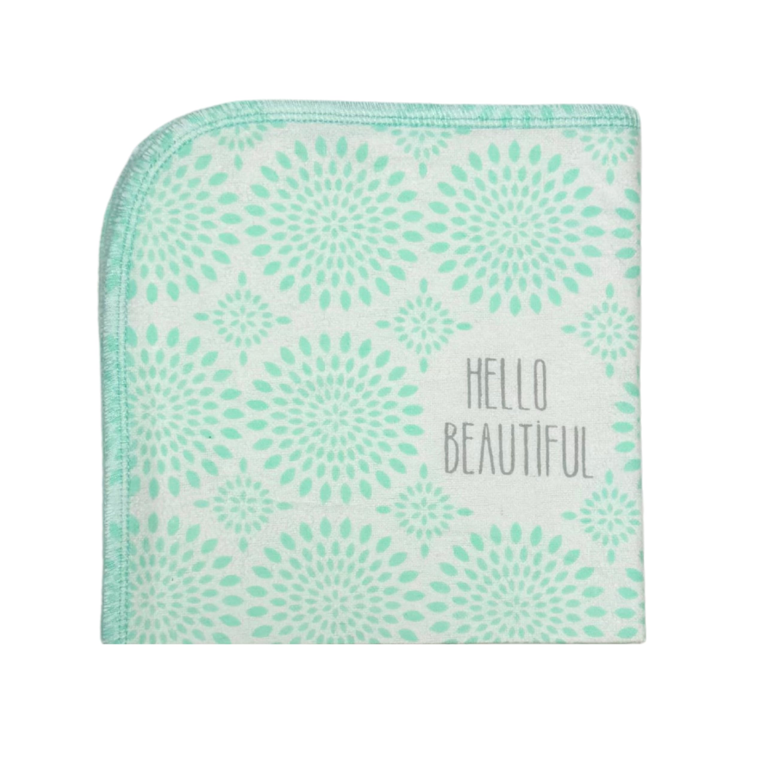 1 Ply Printed Flannel Little Wipes 8x8 Inches Set of 5 Hello Beautiful - Proudly Made in the USA!