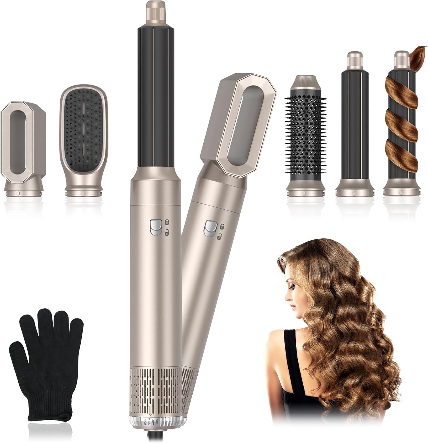 Journeyside 5-in-1 Airstyler Set,Multi-Warmluftbürste für Alltagsstil