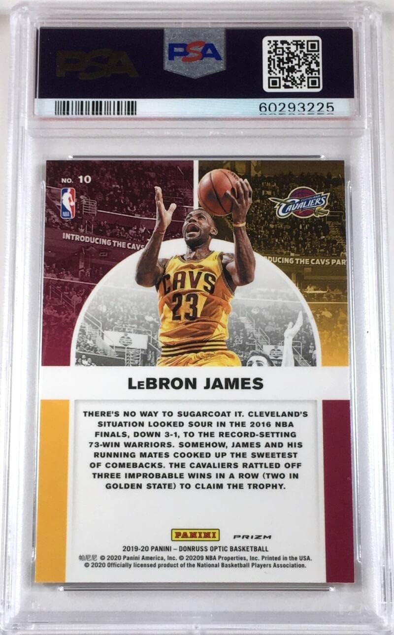 LeBron James 2019-20 Donruss Optic Winner Stays Purple #10 PSA 10 GEM MINT Cavaliers Basketball NBA