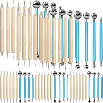 60 Pcs Mandala Dotting Tools for Painting Metal Embossing Tools for Rock Painting