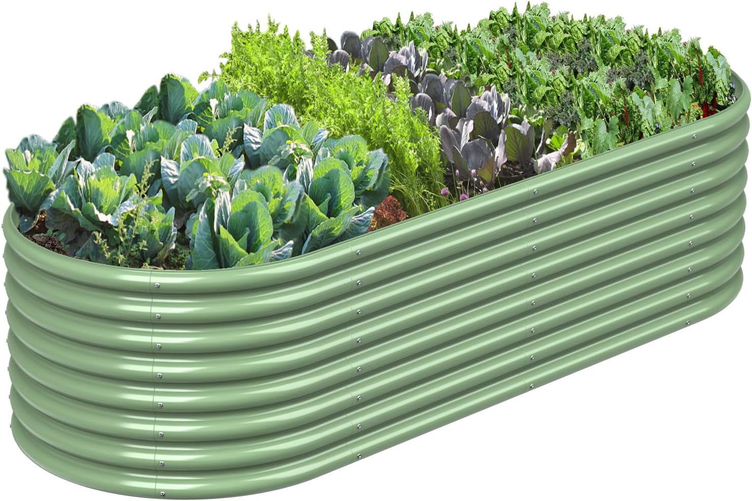FRIZIONE 6FT(L)3FT(W)2FT(H) Raised Garden Bed Outdoor, Raised Planter Box Outdoor for Herb, Vegetable-Light Green